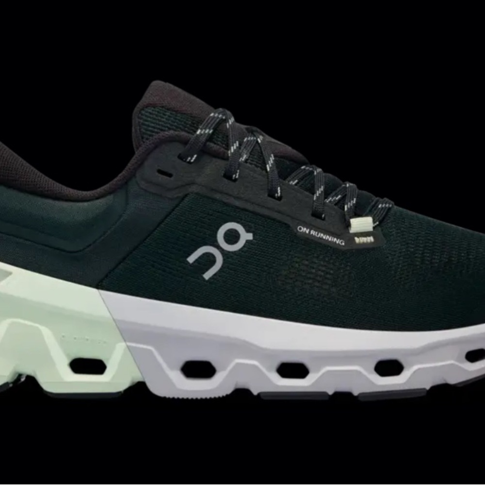 On Running Men's Dark Green and White Athletic Shoes